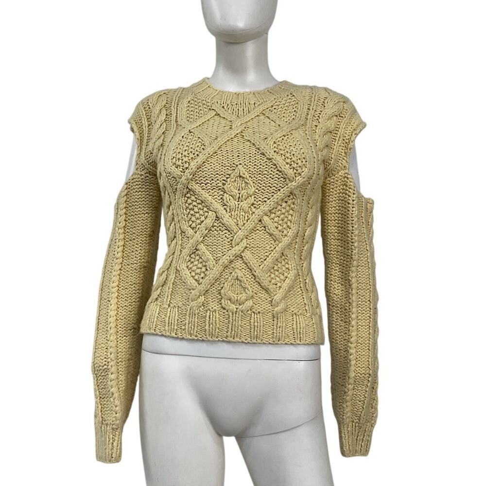 For Love & Lemons Cable Knit Cream Andie Sweater Size S - Picture 2 of 4